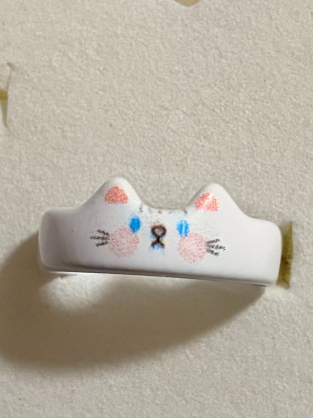 Anthropologie Quirky White Cat Band Statement Ring